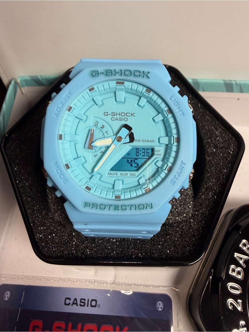 G-Shock Casio Light Blue Resin Analog-Digital Watch